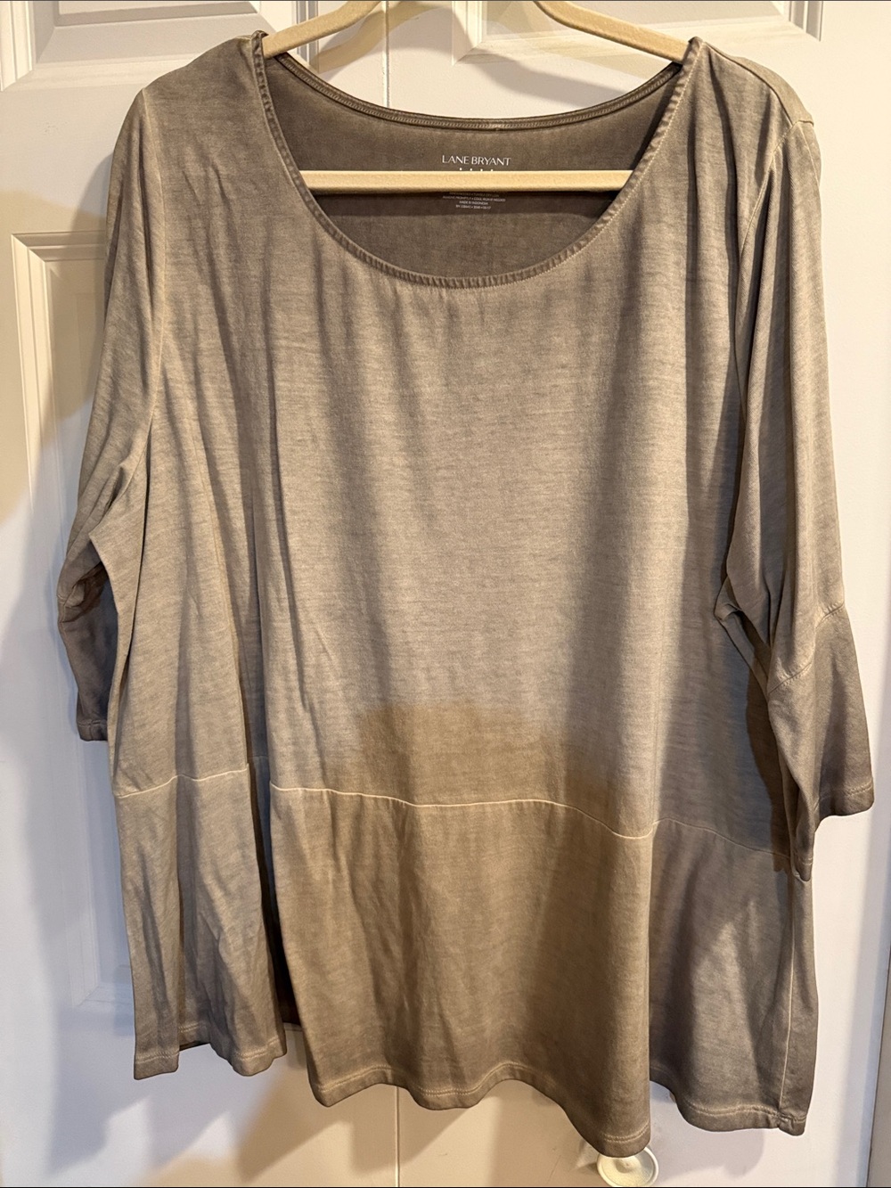 Lane Bryant Neutral Taupe Ombre Scoop Neck Tunic
